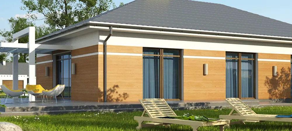 Фасад одноэтажного дома. 7 вариантов проектов